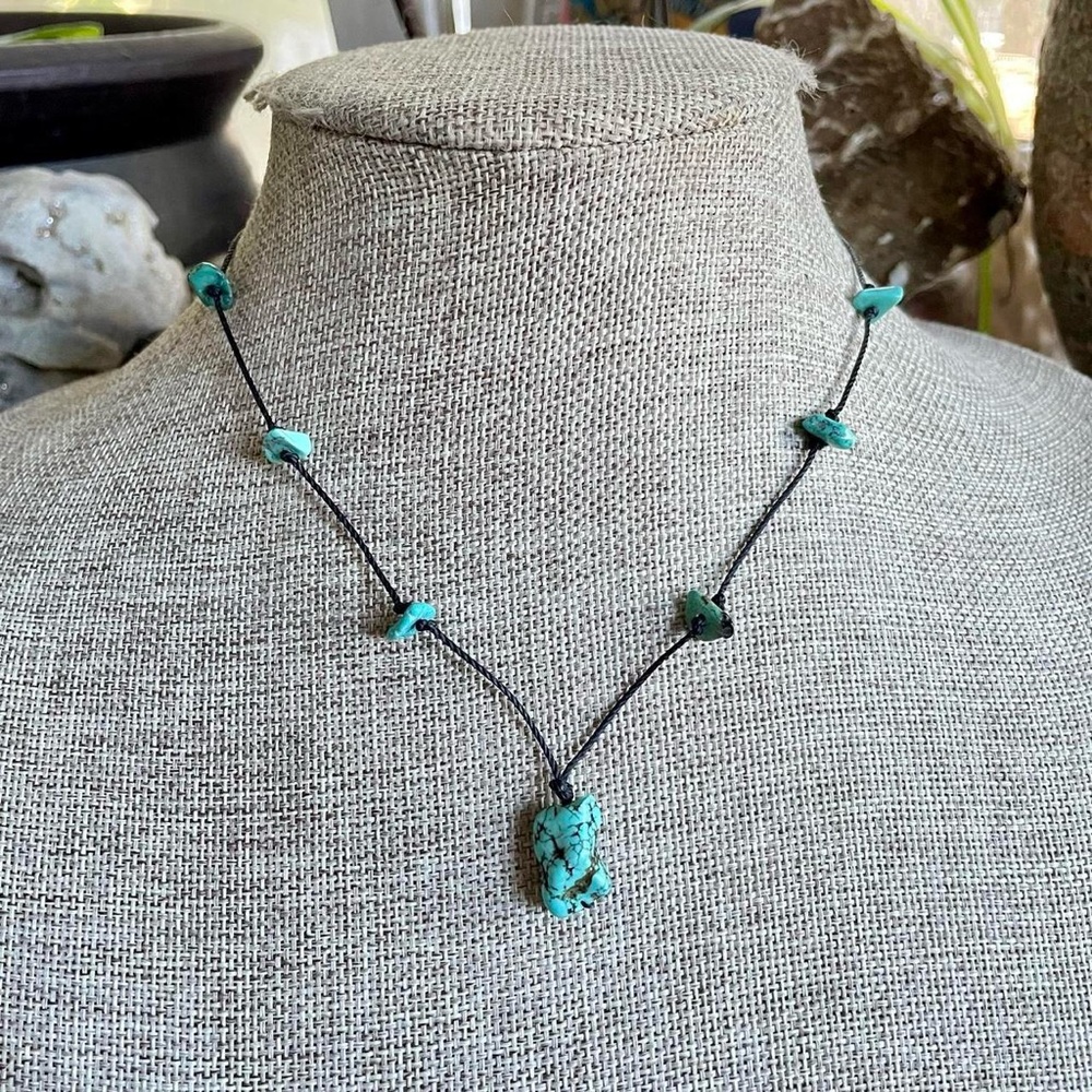 Turquoise Howlite boho necklace